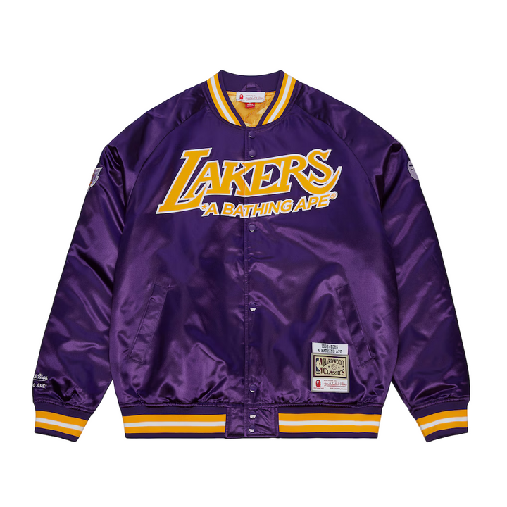 Lakers x BAPE MN Satin Jacket - Lakers Store