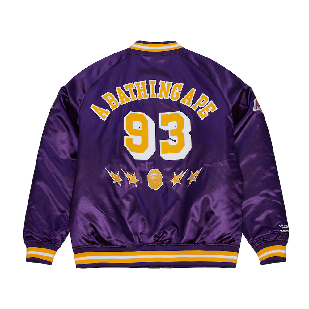 Lakers x BAPE MN Satin Jacket - Lakers Store