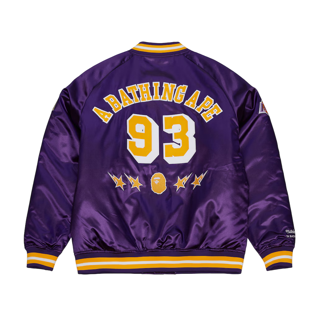 Lakers x BAPE MN Satin Jacket - Lakers Store