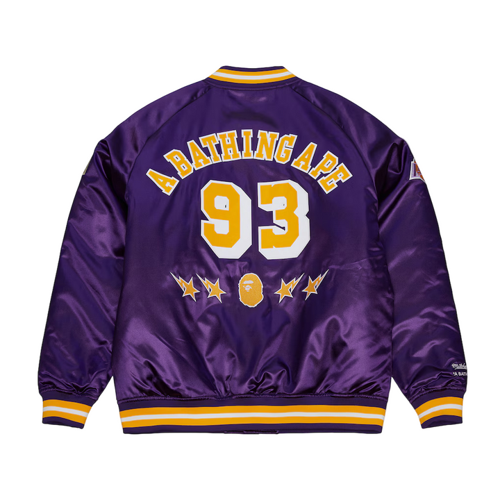 Lakers x BAPE MN Satin Jacket - Lakers Store