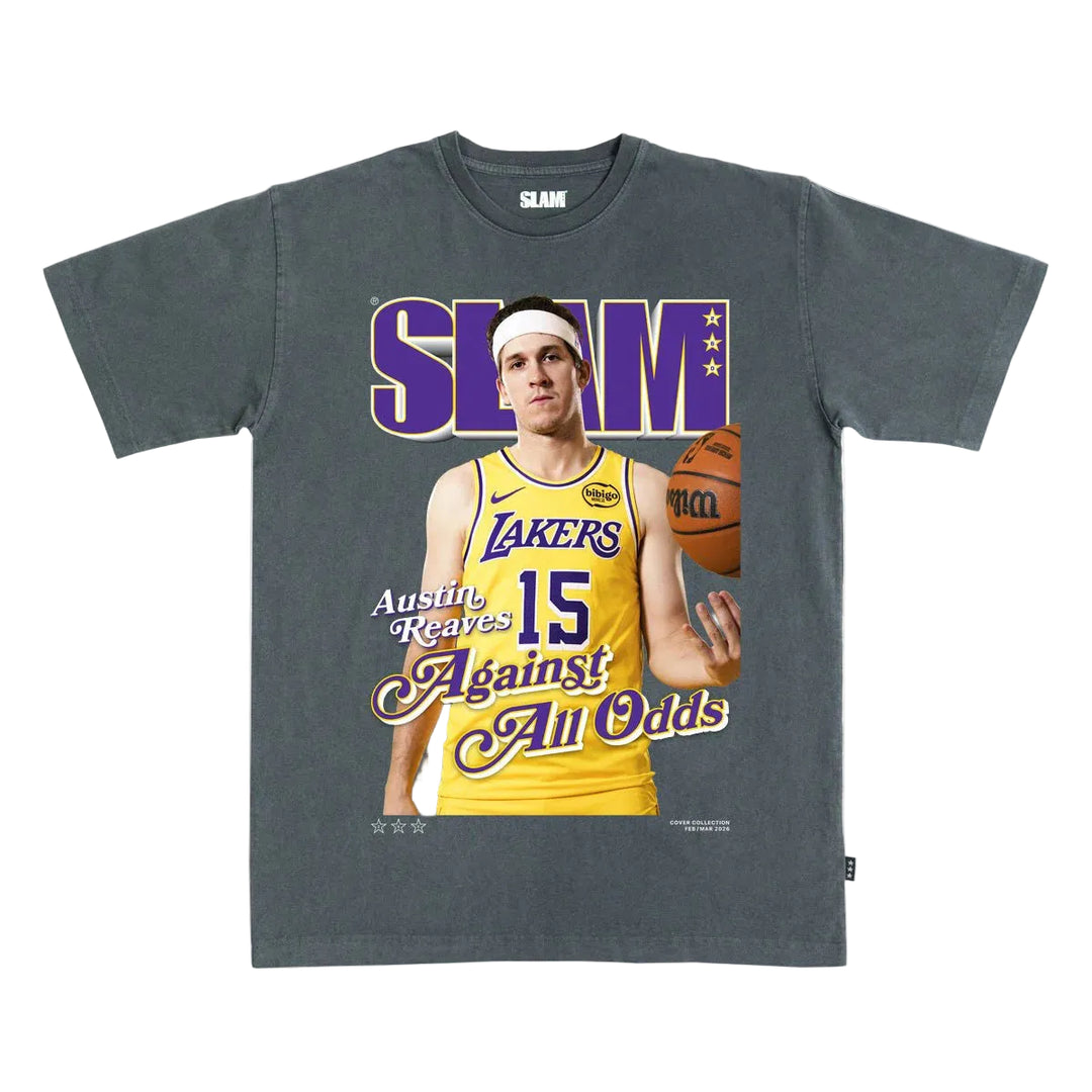 Austin Reaves Slam Cover Tee Charcoal - Lakers Store