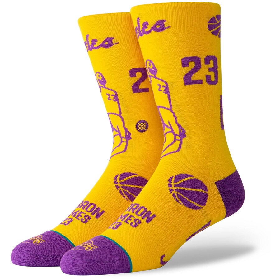 Los Angeles Lakers Lebron James Stencil Socks