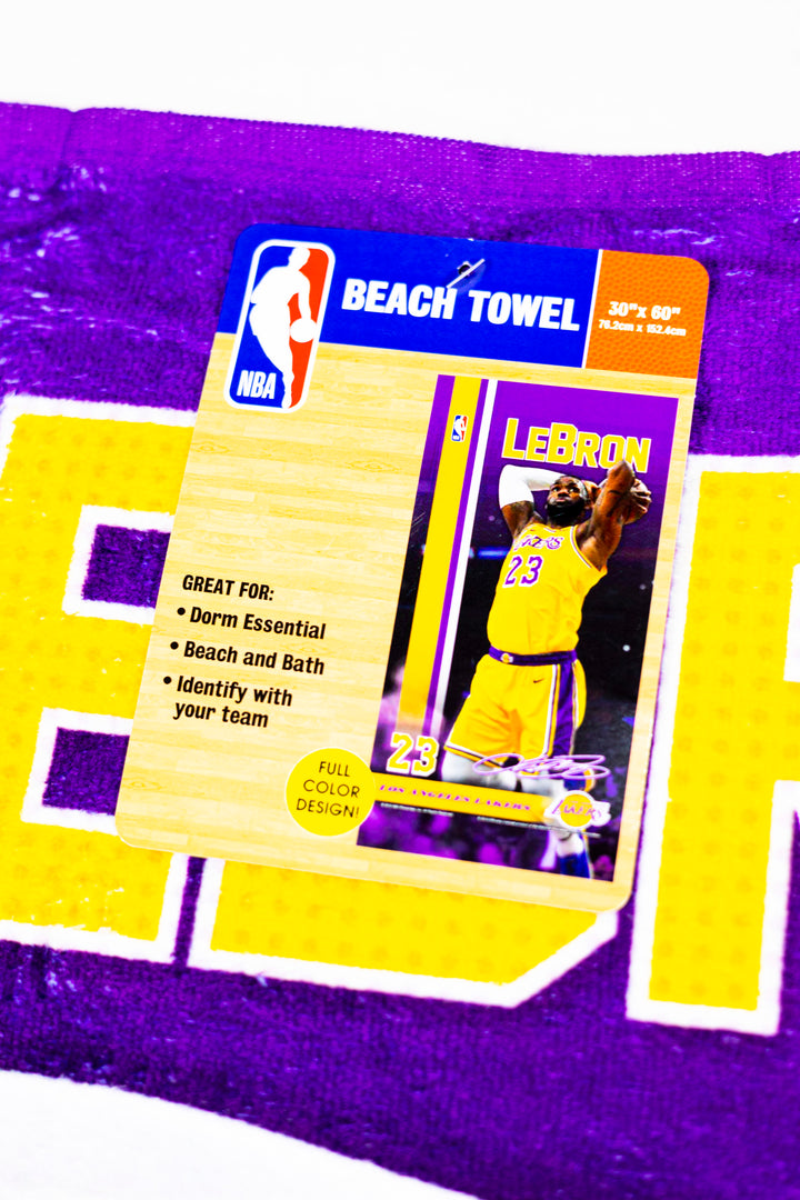 LeBron James Los Angeles Lakers  Beach Towel - Lakers Store
