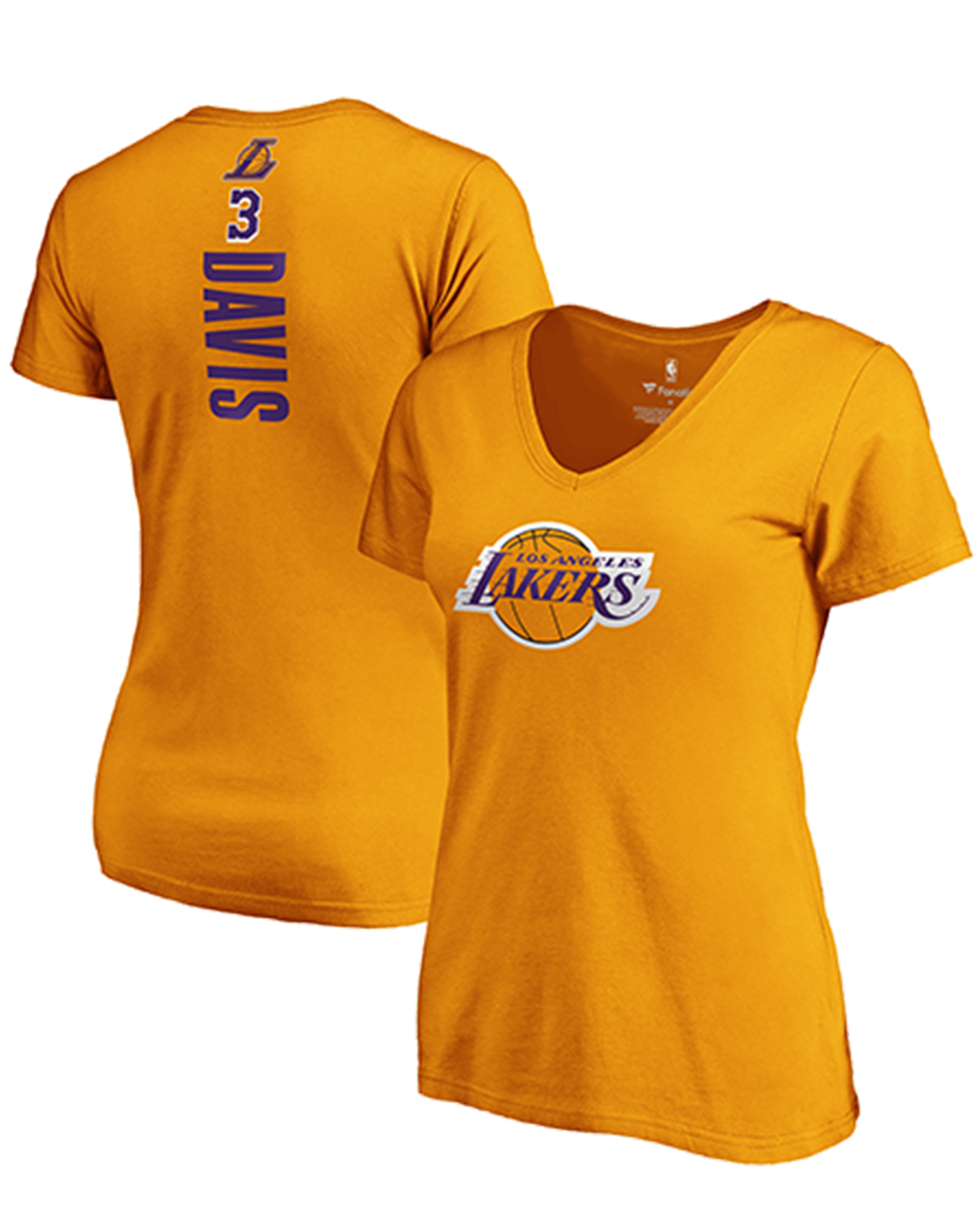 Name & Number Vertical Womens Anthony Davis Los Angeles Lakers Tee - Lakers Store