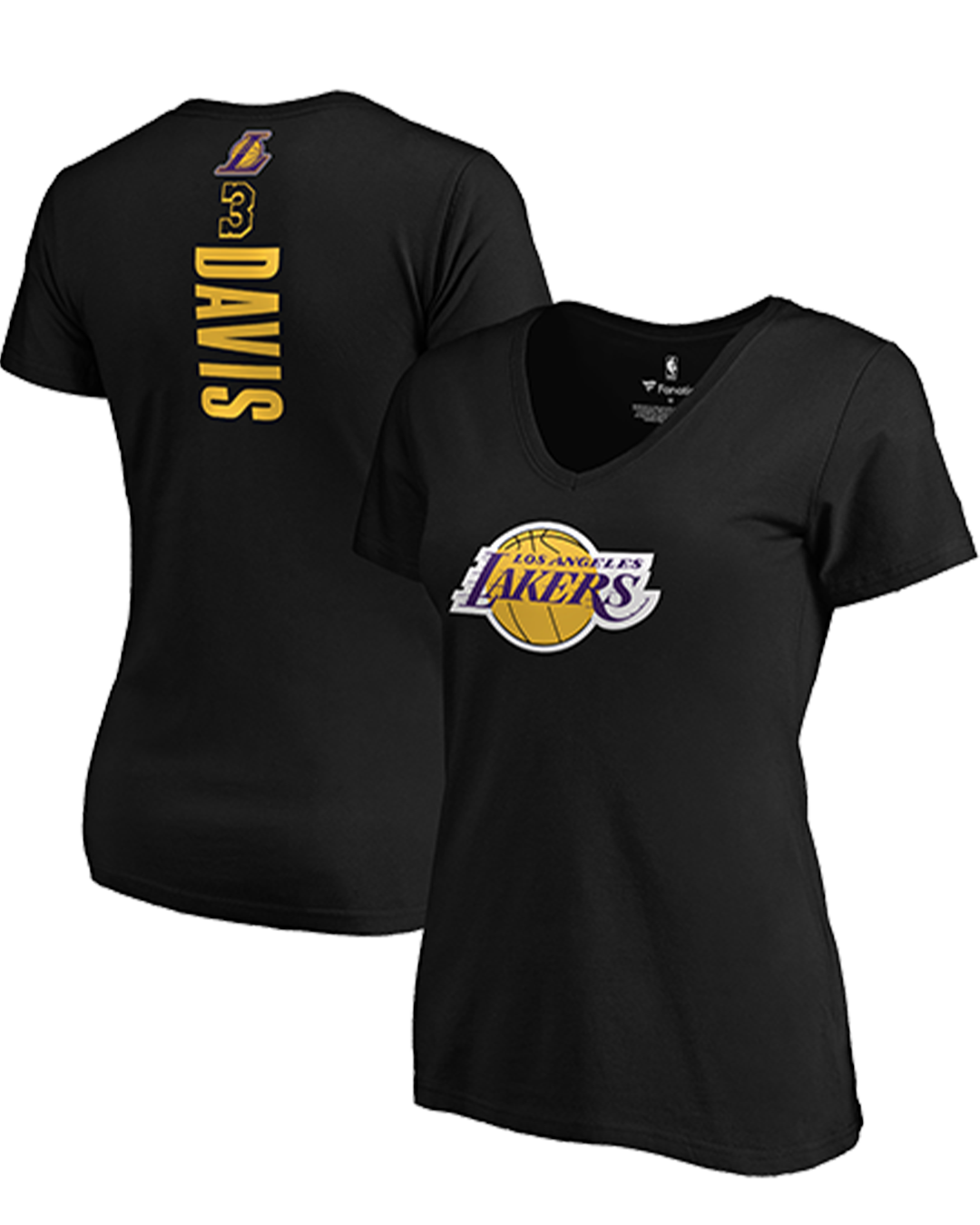 Name & Number Vertical Womens Anthony Davis Los Angeles Lakers Tee - Lakers Store