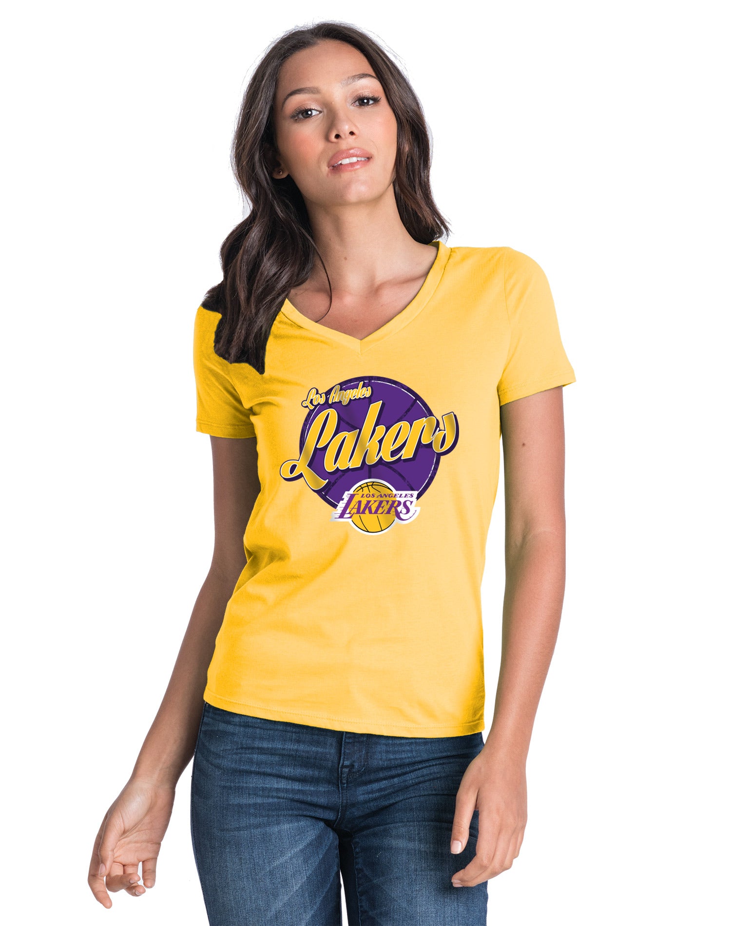 Los Angeles Lakers Women's LeBron James Script Player T-Shirt - Gold