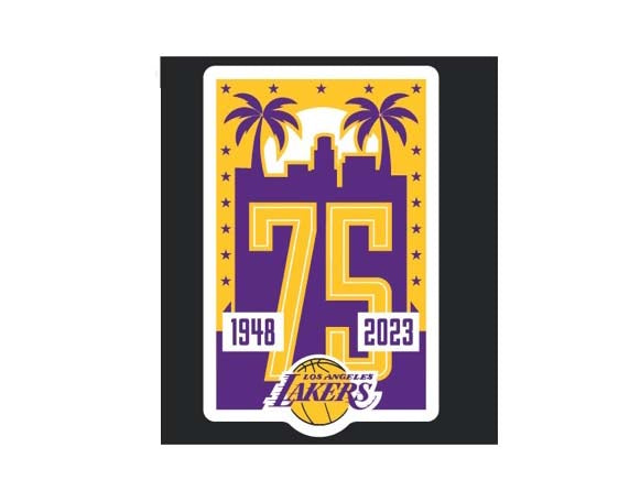 Los Angeles Lakers 75th Anniversary SS Tee - Black