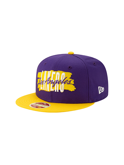 Los Angeles Lakers 9FIFTY Wordmark Heritage Snapback Cap - Purple - Lakers Store
