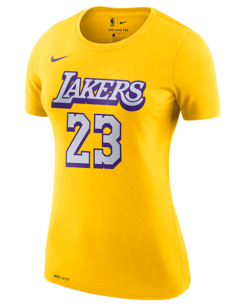 Nike / Women's Los Angeles Lakers Yellow Dri-Fit V-Neck T-Shirt