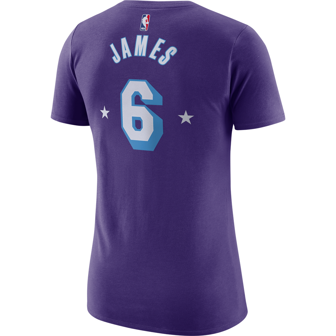 Los Angeles Lakers LeBron James Women's Moments Mixtape City Edition Player T-Shirt - Lakers Store