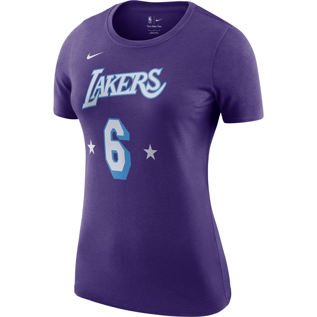 Los Angeles Lakers LeBron James Women's Moments Mixtape City Edition Player T-Shirt