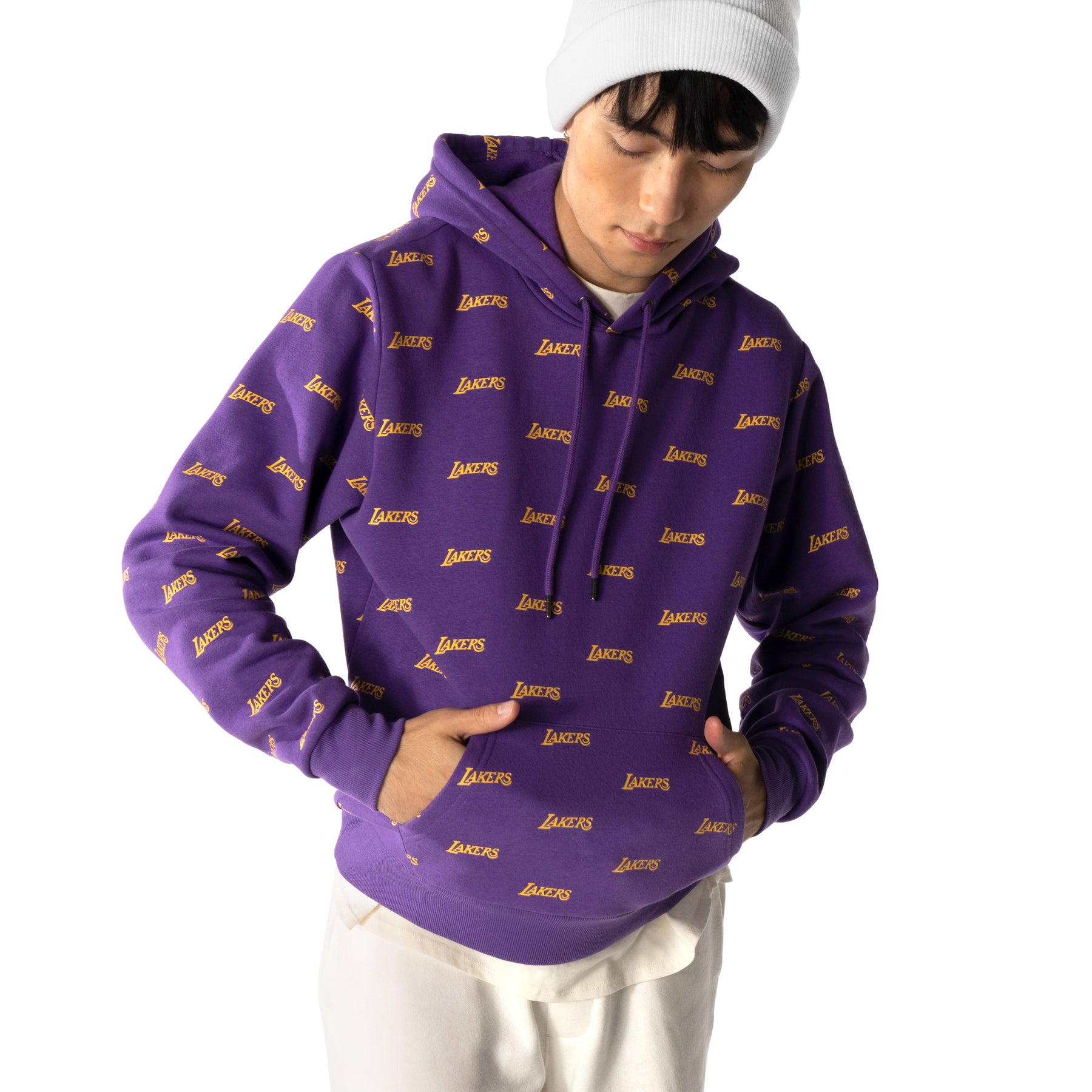 Nike Men's Los Angeles Lakers Purple Logo Hoodie, Medium