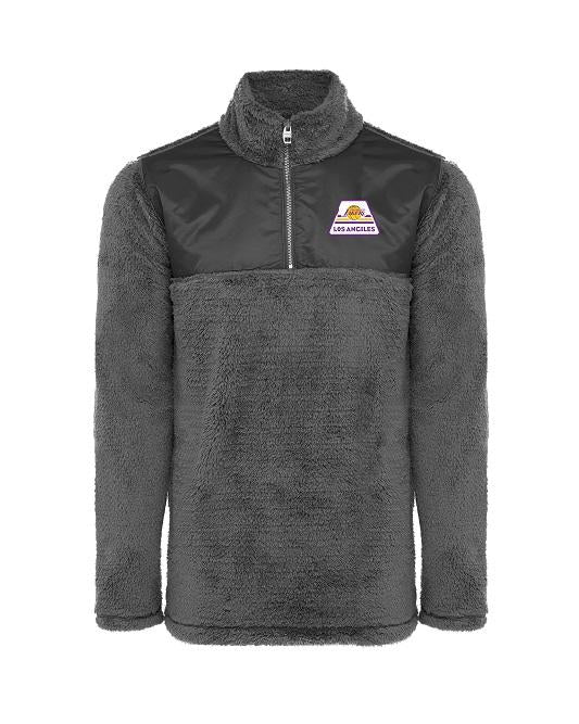 Los Angeles Lakers Tour Sherpa Quarter Zip Sweater - Lakers Store
