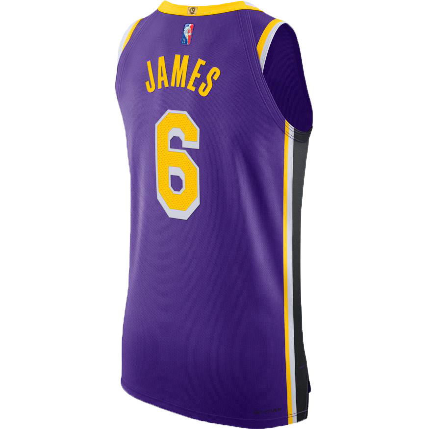 Lakers Lebron James 75th Anniversary Authentic Statement Jersey