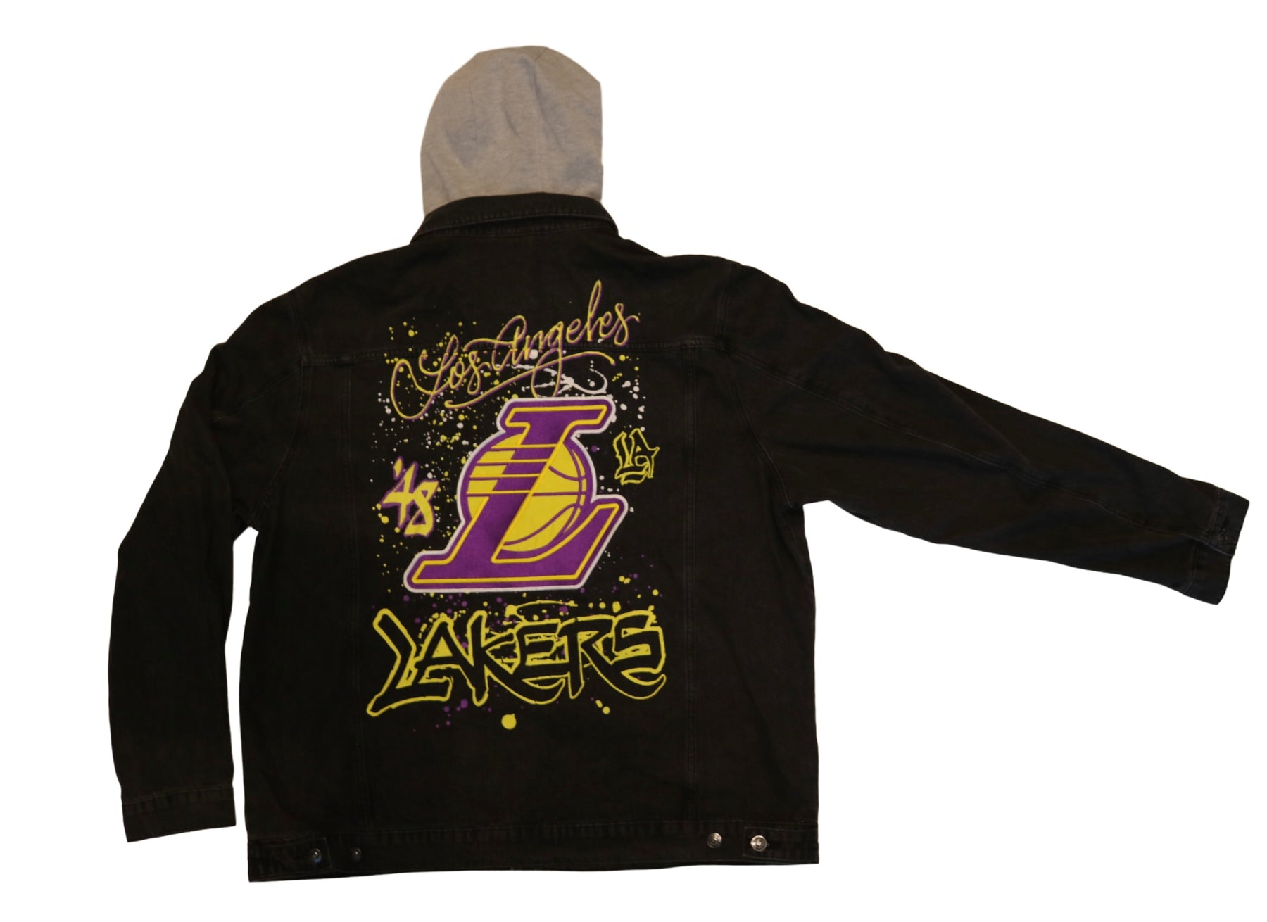 JH Design Men's Los Angeles Lakers Black Varsity Jacket, XL