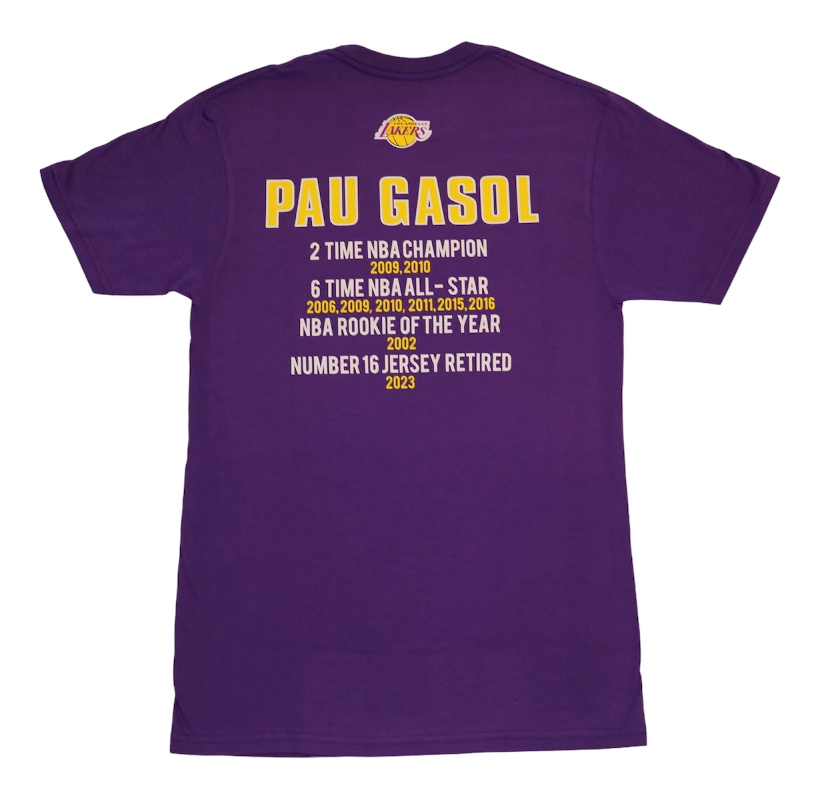 Lakers Gasol NBA Career SS Tee – Lakers Store