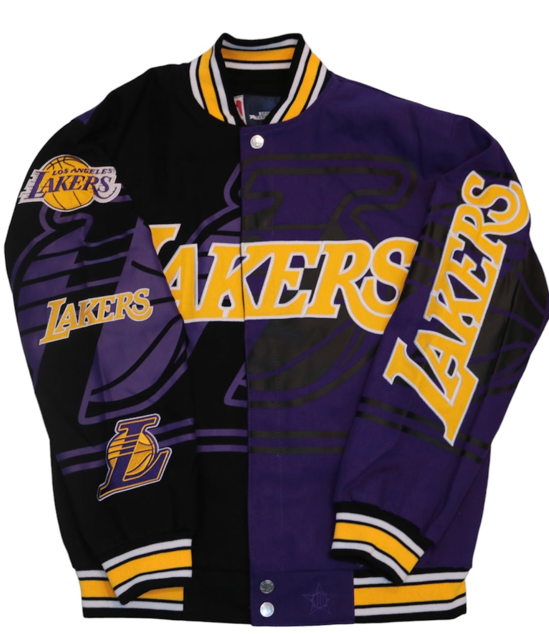 Lakers Split Design Button Down Jacket