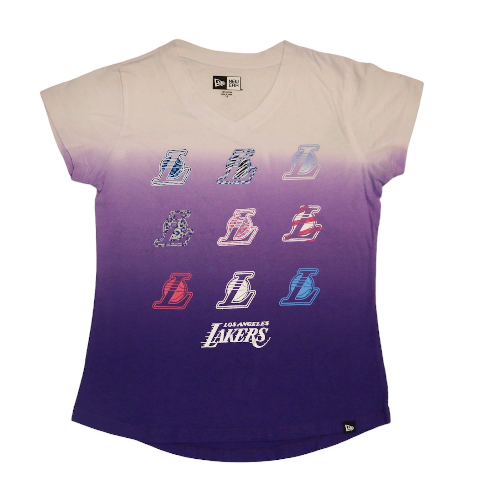 Lakers Girls Gradient All Over Logo Tee