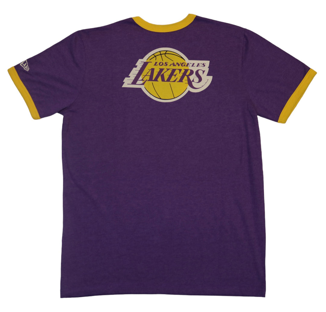Lakers Throwback Ringer Flag Logo Tee
