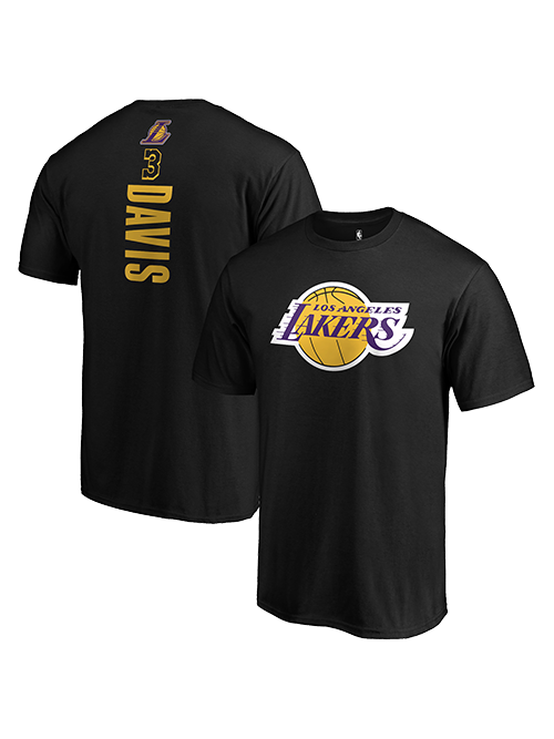 Los Angeles Lakers Anthony Davis Name & Number Vertical T-Shirt - Lakers Store