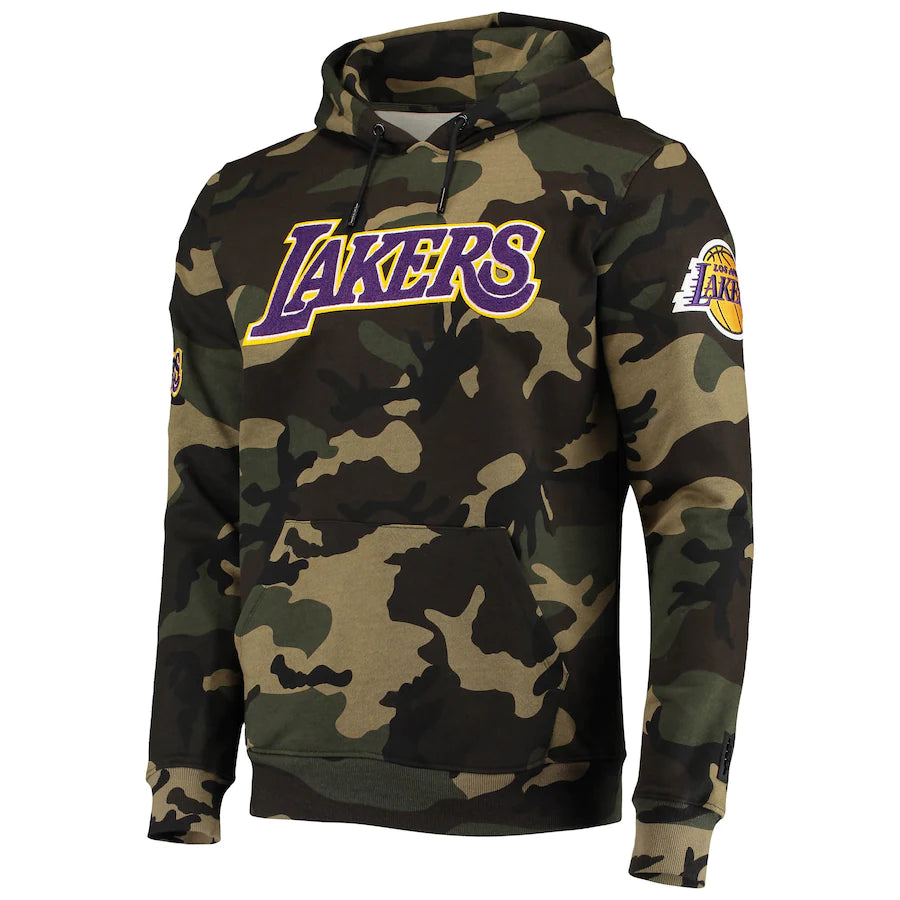 Pro Standard Lakers Woven Hybrid Full Zip Hoodie - Men's