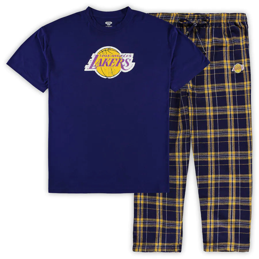 Los Angeles Lakers Concepts Sport Purple Big & Tall Ethos T-Shirt and Pants Sleep Set