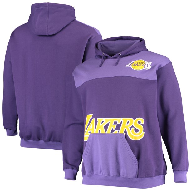 Los Angeles Lakers Big & Tall Tonal Oversized Wordmark Fleece Pullover Hoodie
