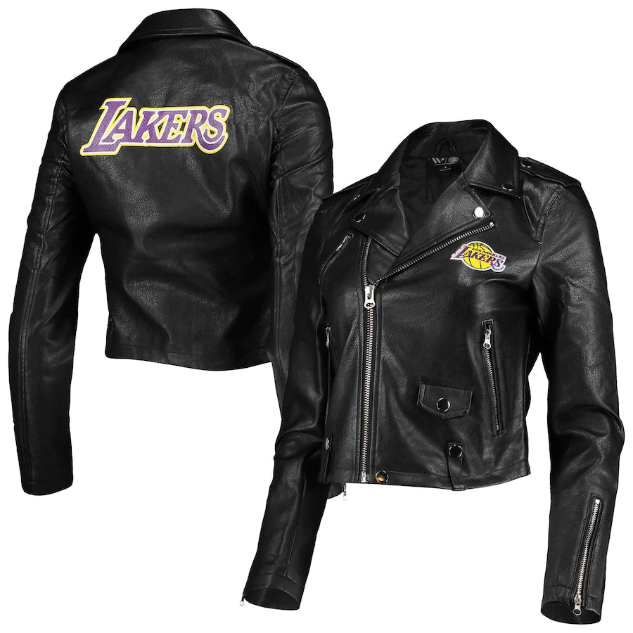 Lakers leather best sale jacket